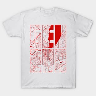 Geneva, Switzerland City Map Typography - Oriental T-Shirt